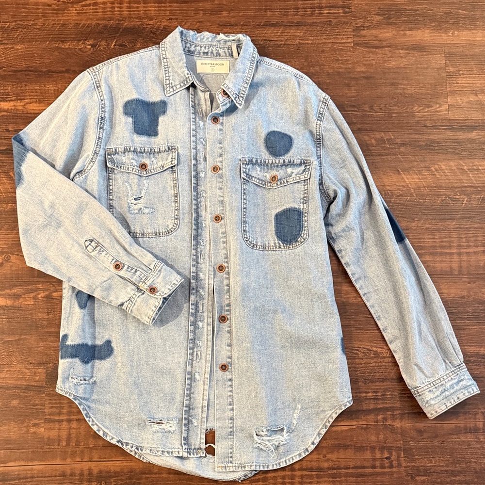 One Teaspoon Blue Button Down Shirt